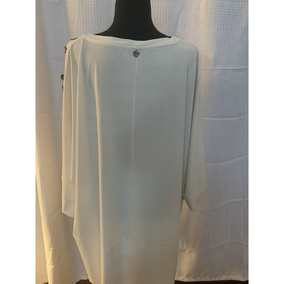 Mat Womens Large XL Polyester Blouse‎ With Diamond Decor White And Black - Picture 6 of 7
